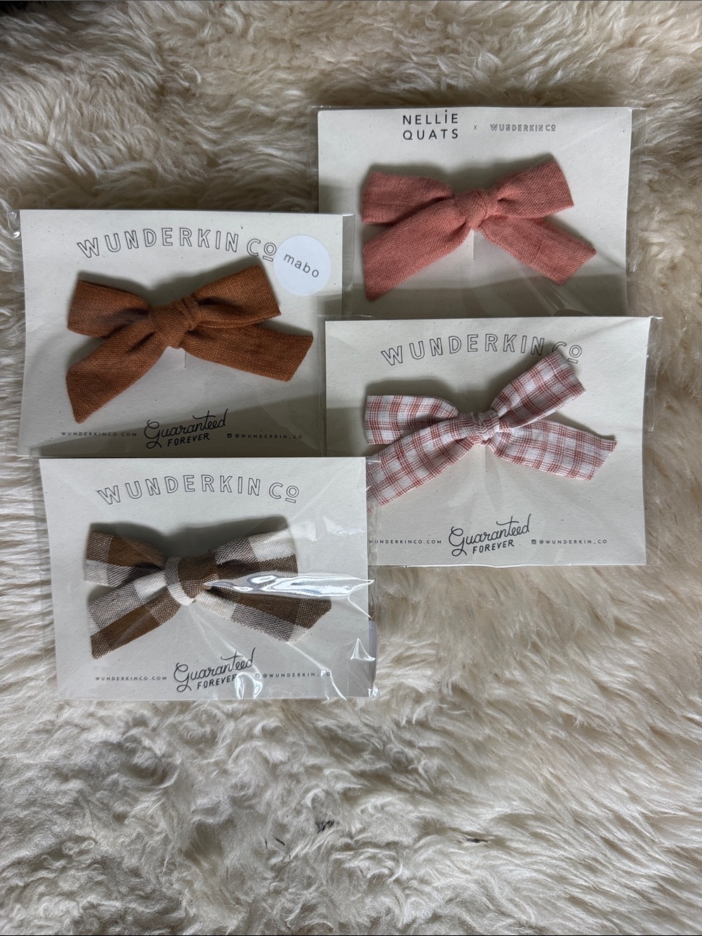 Wunderkin Kids Bow Clip - Pink, Brown & Plaid Assortment